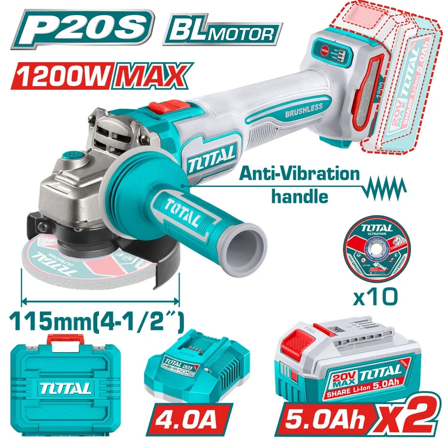 Cordless Angle Grinder 4½" 20V